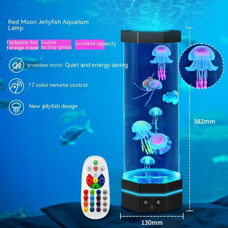 Jellyfish Lava Lamp 17 Colors Changing 15inch Jellyfish Lamp With Remote Control USB Plug-in Bubble Fish Lamp Kids Night Light Creative Projector Lamp Home Decor.