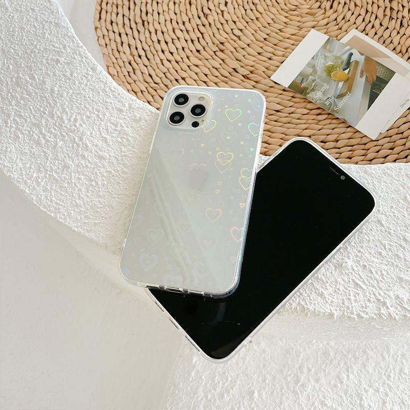 Laser Colorful Love For Double-sided Coated Silicone Phone Case.