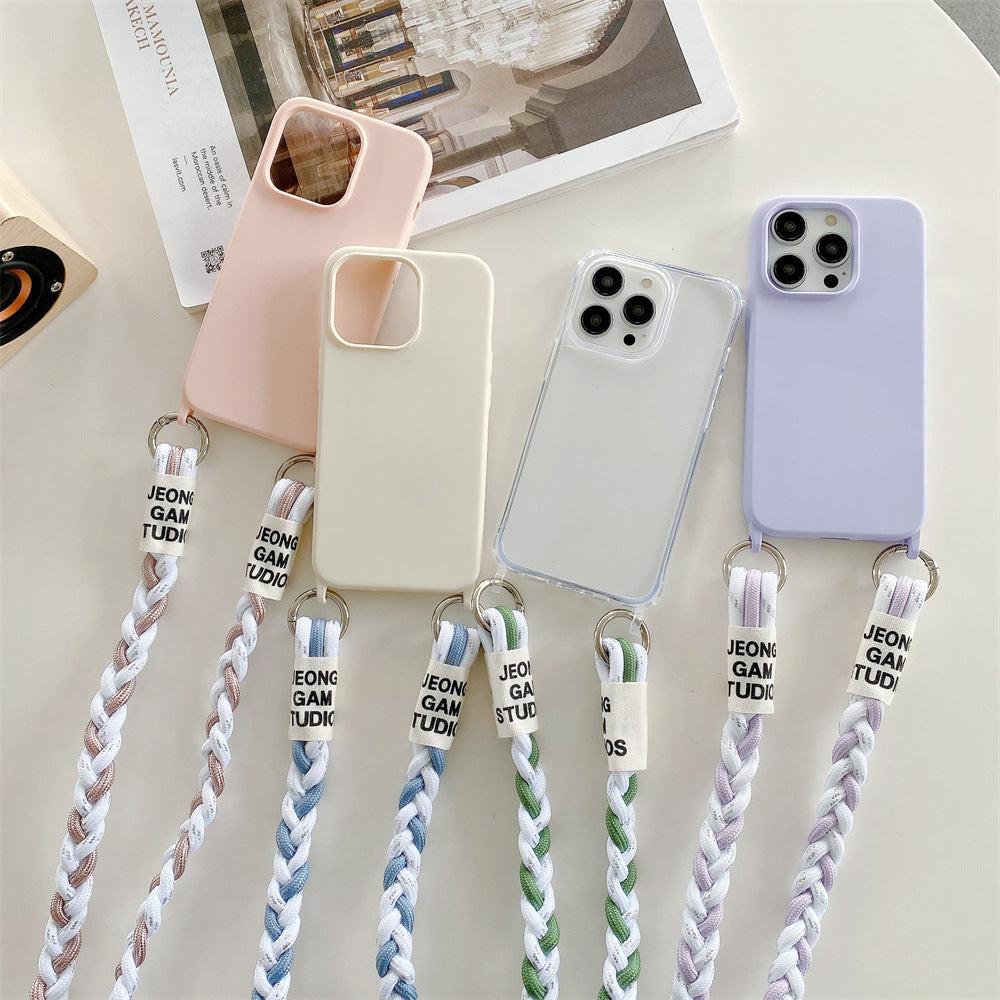Back Woven Cross-body Lanyard Backer-card Accessories Phone Case.