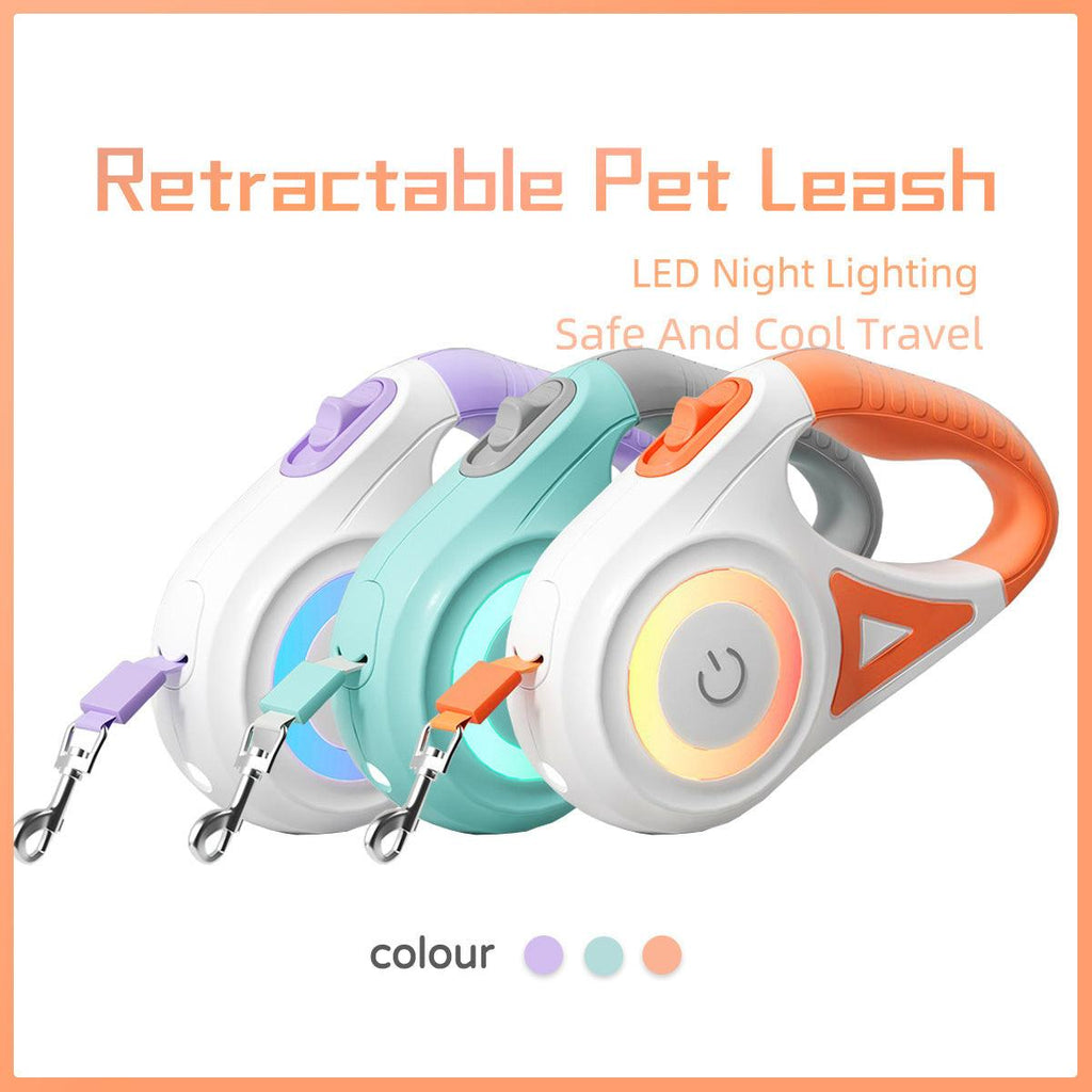 Dog Leash Retractable Leash And Dog Collar Spotlight Automatic Pet Dog Cat Traction Rope For Small Medium Dogs Pet Product.