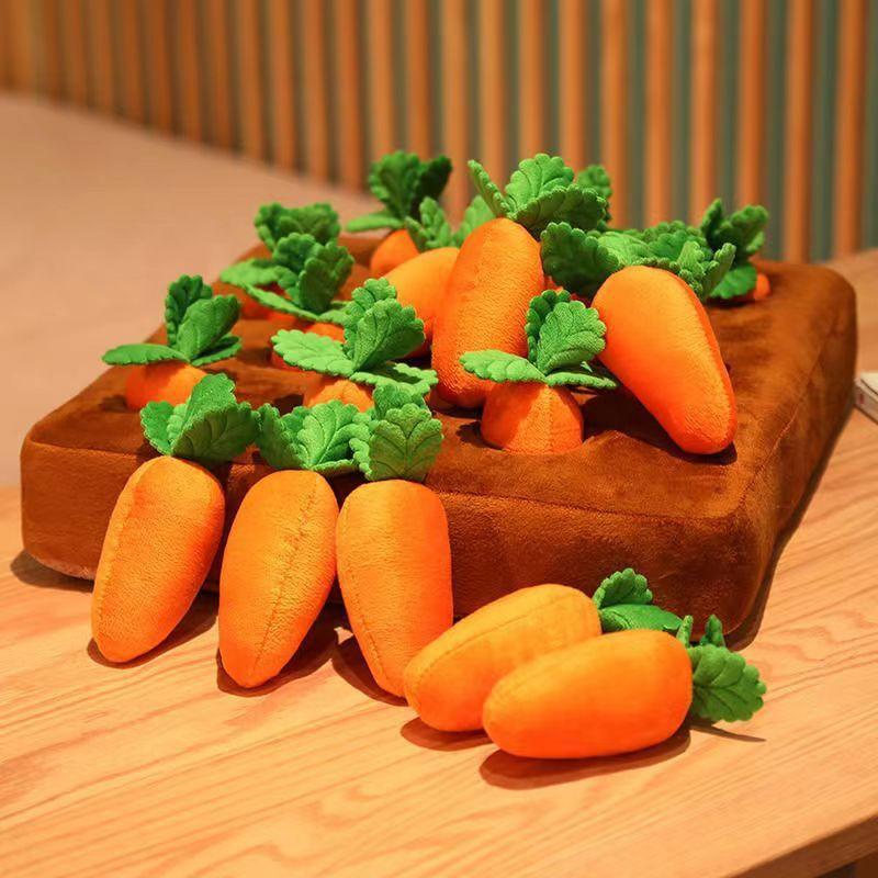 Pet Dog Toys Carrot Plush Toy Vegetable Chew Toy For Dogs Snuffle Mat For Dogs Cats Durable Chew Puppy Toy Dogs Accessories.