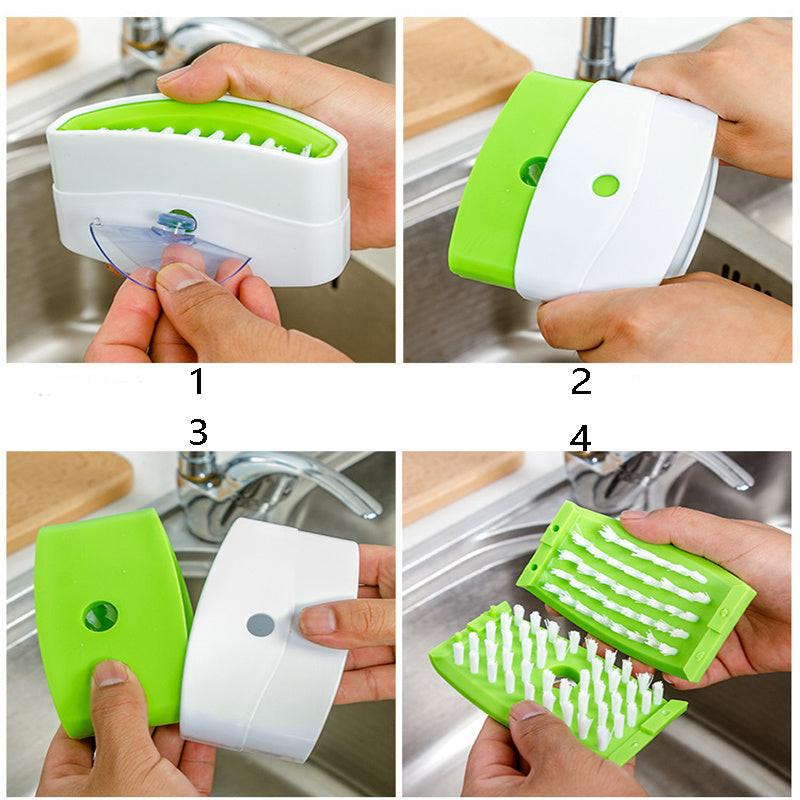 Creative Kitchen Knife And Fork Chopsticks Cleaning Brush With Suction Cup Fruit And Vegetable Cleaning Brush Kitchen Cleaning Brush.