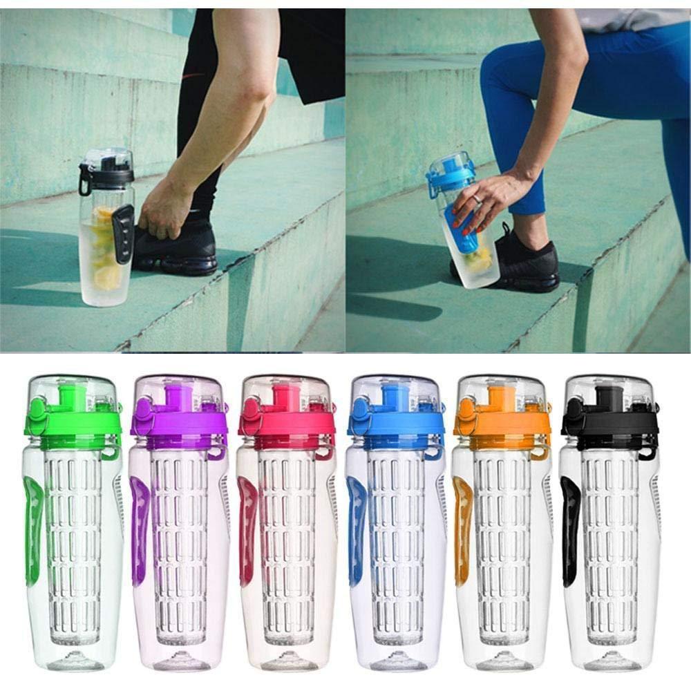 32Oz Fruit Infusing Infuser Water Bottle Water Fruit Bottle BPA Free Plastic Sport Fruit Infuser Water Bottles With Infuser Juice Shaker Drink Bottle Of Water.