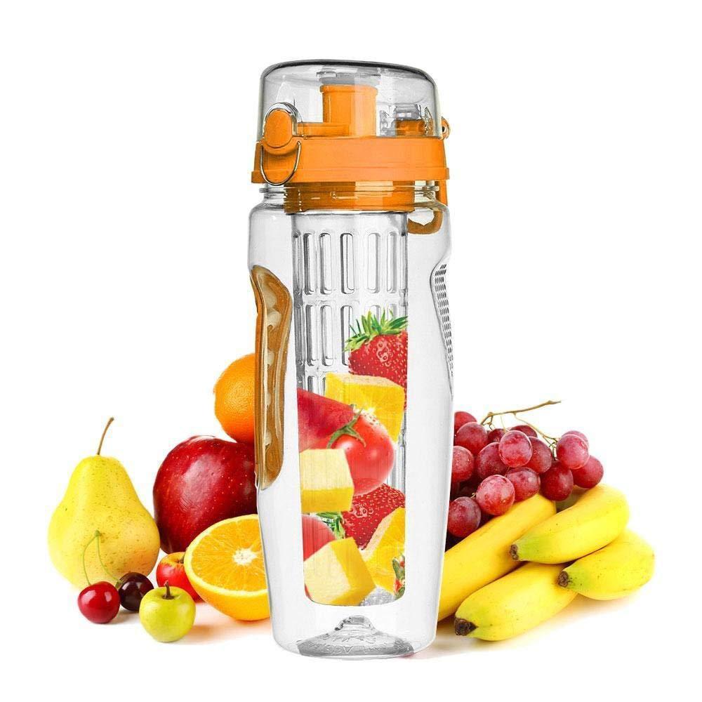 32Oz Fruit Infusing Infuser Water Bottle Water Fruit Bottle BPA Free Plastic Sport Fruit Infuser Water Bottles With Infuser Juice Shaker Drink Bottle Of Water.