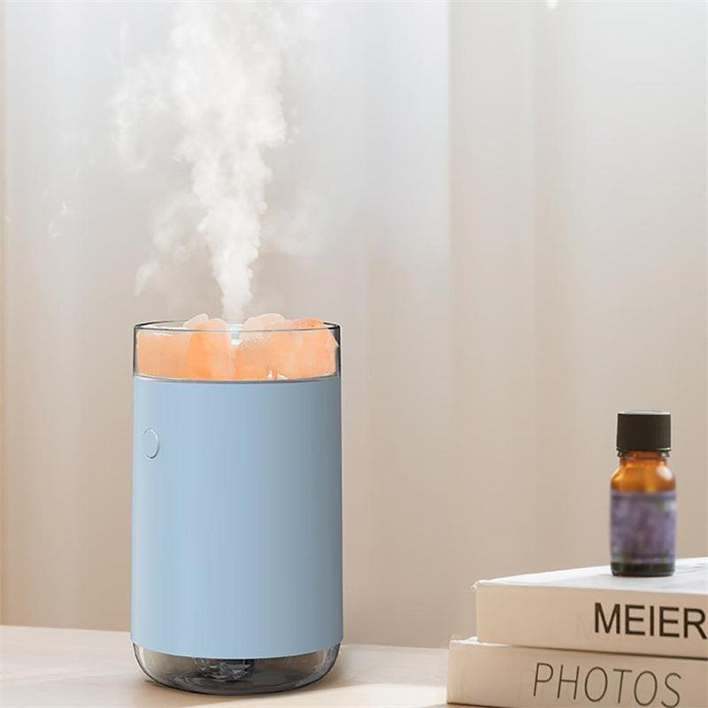 Air Humidifier Crystal Salt Stone Desktop Aromatherapy Essential Oil Ultrasonic Diffuser With LED Lamp Bedroom Home Humidifier.
