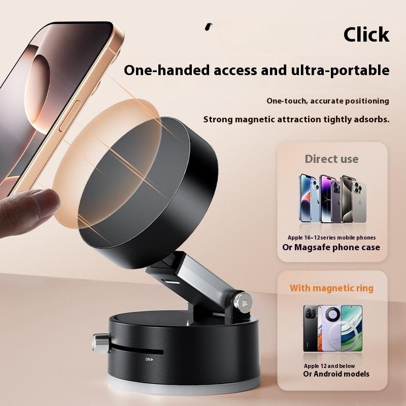Foldable Magnetic Vacuum Car Phone Holder Foldable Suction Cup With Suction Cup Hands-Free Navigation For Smart Phone.