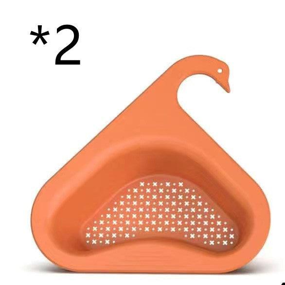 Household Sink Hanging Fruit And Vegetable Filter Water Drain Basket Kitchen Dry And Wet Separation Swan Drain Basket.