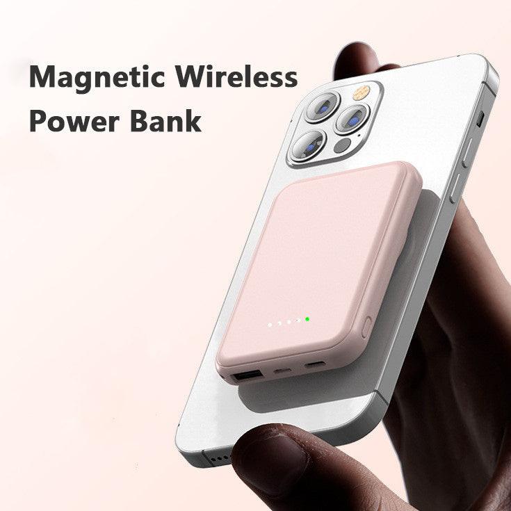 Mini Fast Charging Magnetic Wireless Power Bank 5000 MAh Portable.