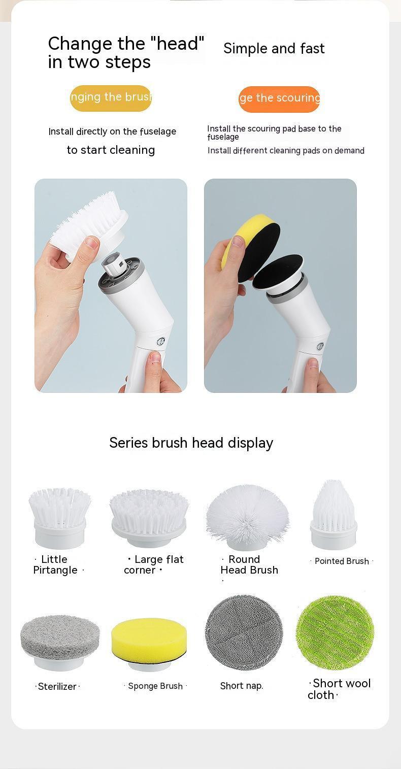 Electric Scrubber Cleaning Wall Long Handle Elbow Telescopic Multifunction Cleaning Brush.