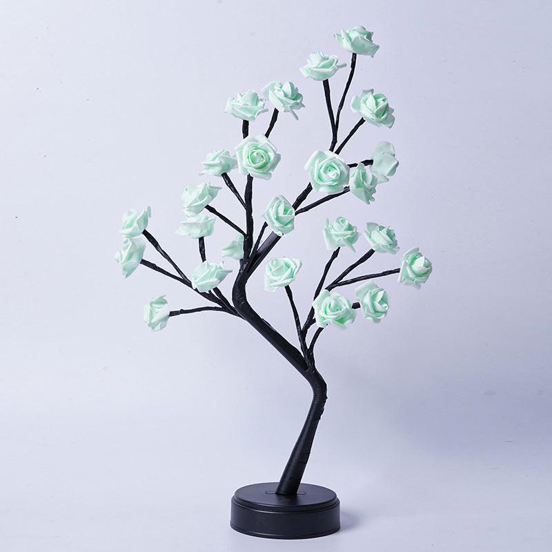 Table Lamp Flower Tree Rose Lamps Fairy Desk Night Lights USB Operated Gifts For Wedding Valentine Christmas Decoration.