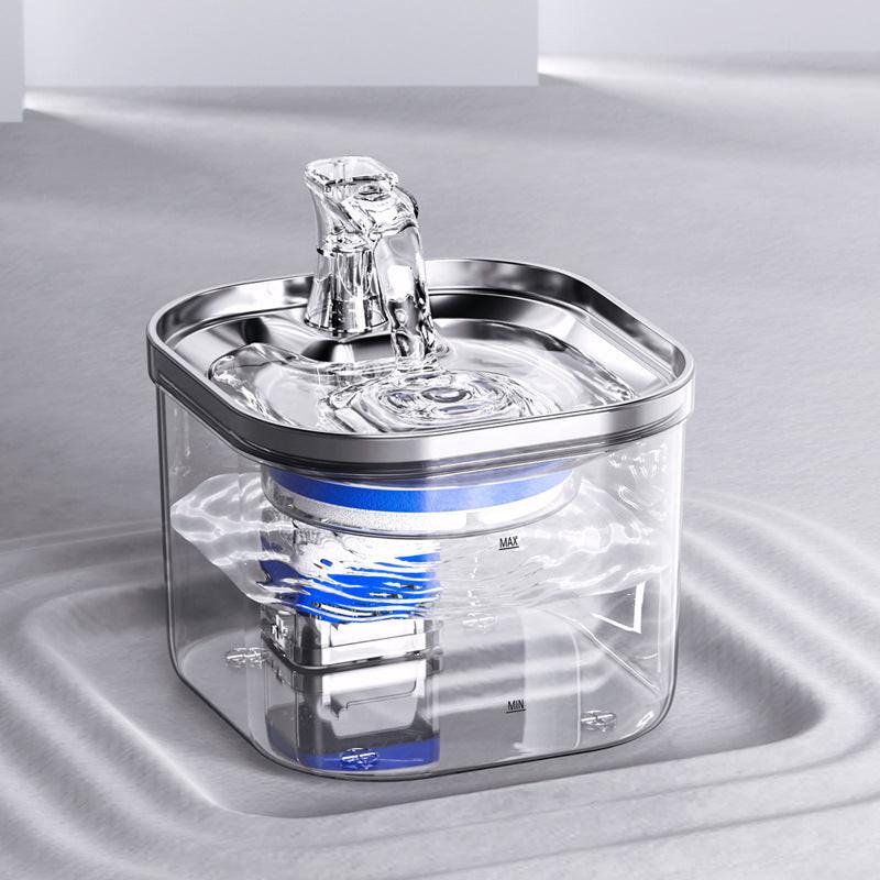 Pet Cat Dog Stainless Steel Automatic Circulation Water Dispenser Intelligent Fountain Pets Accessories.
