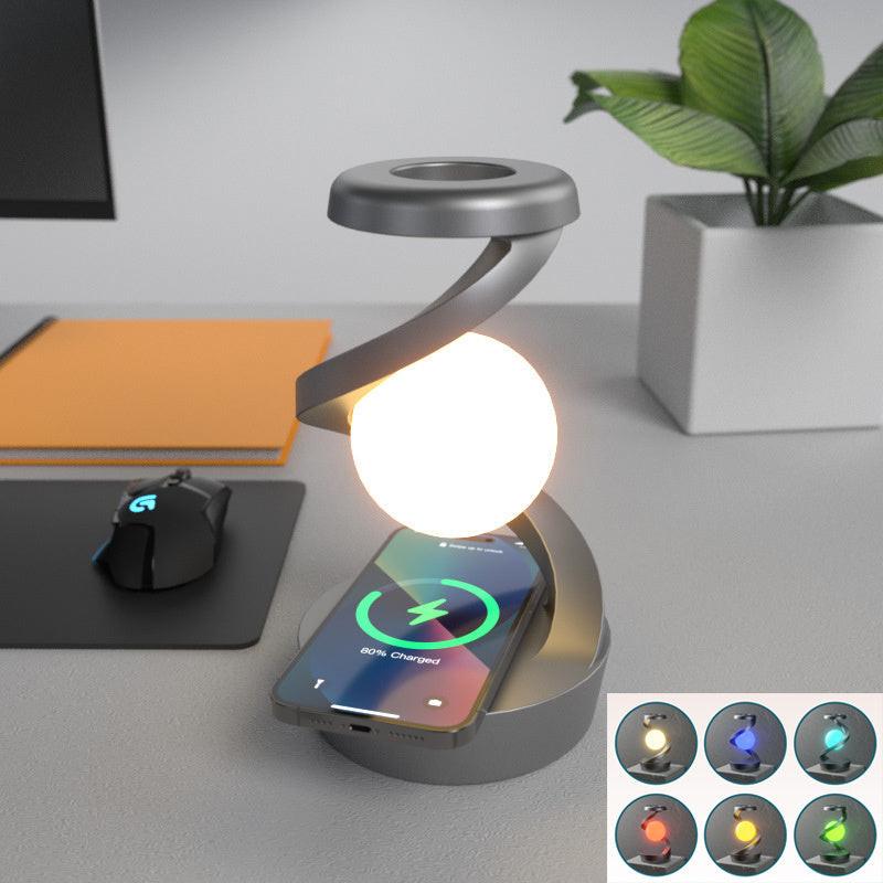Rotating Moon Desk Lamp With Phone Wireless Charging Sensor Control Table Lamps Decorative Desktop Lamp Small Night Lamp Home Decor.