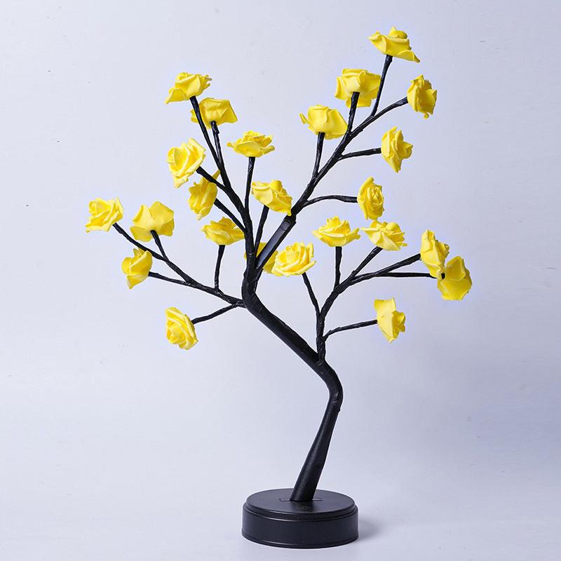 Table Lamp Flower Tree Rose Lamps Fairy Desk Night Lights USB Operated Gifts For Wedding Valentine Christmas Decoration.