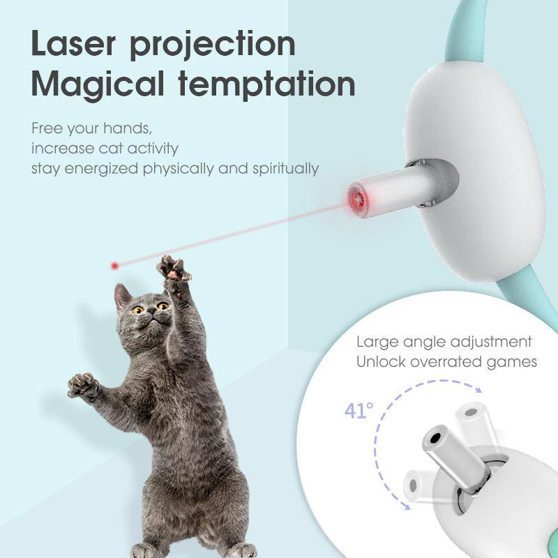 Automatic Cat Toy Smart Laser Teasing Cat Collar Electric USB Charging Kitten Amusing Toys Interactive Training Pet Items.