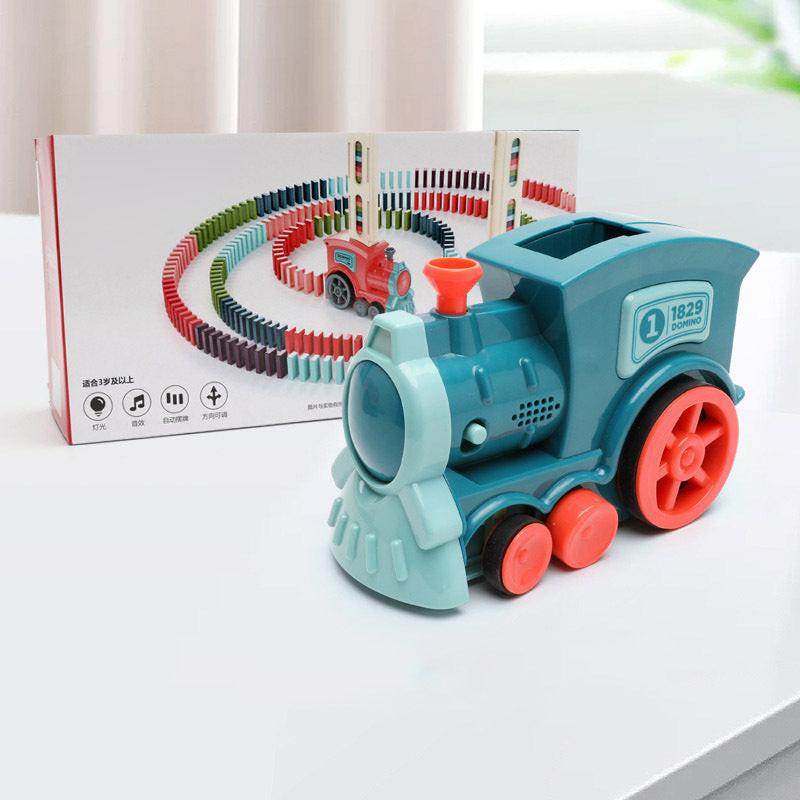 Domino Train Toys Baby Toys Car Puzzle Automatic Release Licensing Electric Building Blocks Train Toy.