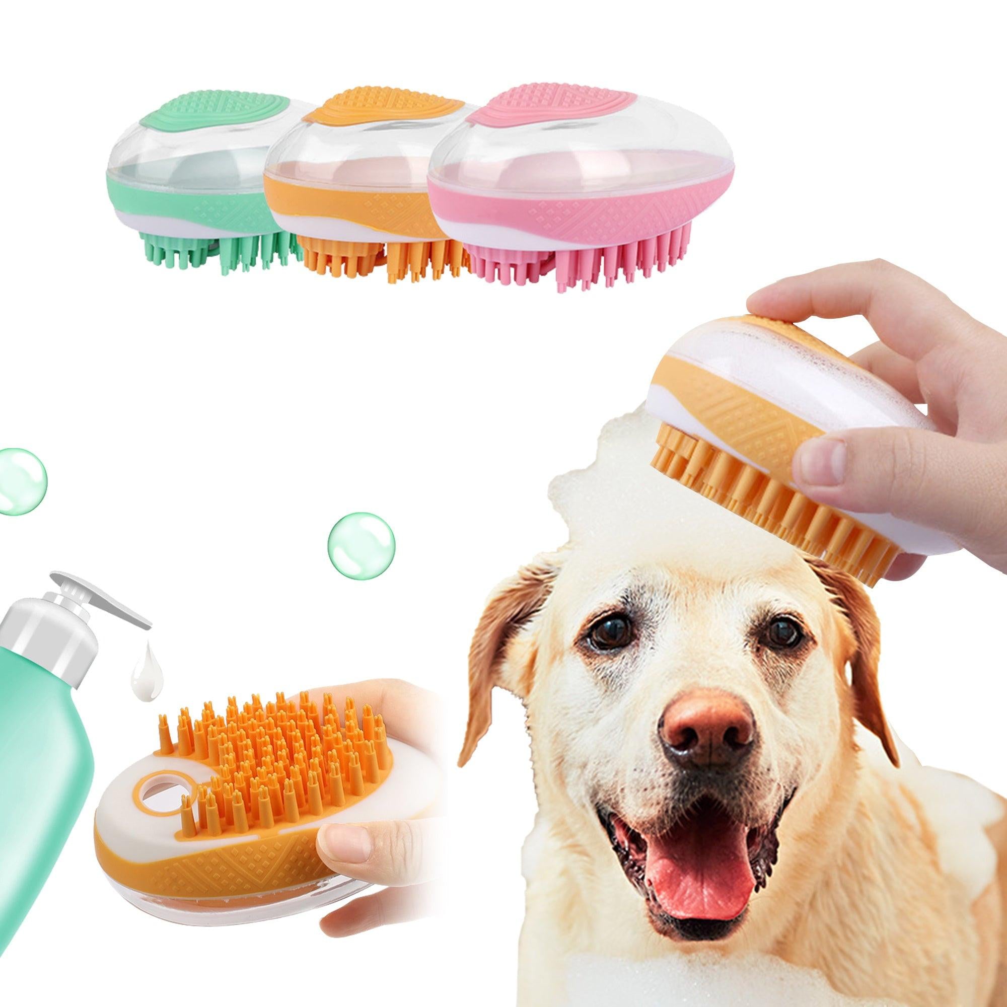 Dog Cat Bath Brush 2-in-1 Pet SPA Massage Comb Soft Silicone Pets Shower Hair Grooming Cmob Dog Cleaning Tool Pet Products.