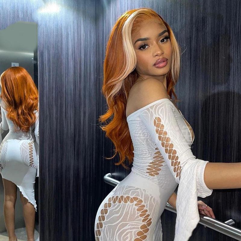 4X4 Human Hair Wig Head Cover Highlights 613.