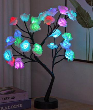 Table Lamp Flower Tree Rose Lamps Fairy Desk Night Lights USB Operated Gifts For Wedding Valentine Christmas Decoration.