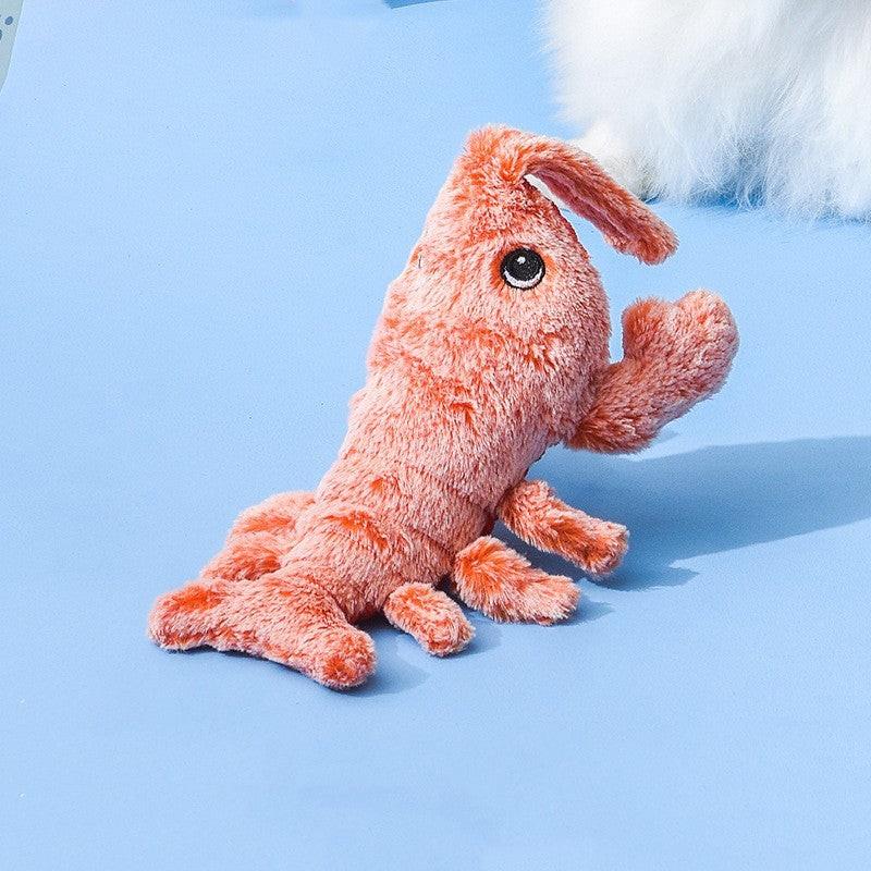 Pet Toys Electric Jumping Shrimp USB Charging Simulation Lobster Funny Cat Plush Pets Toy.