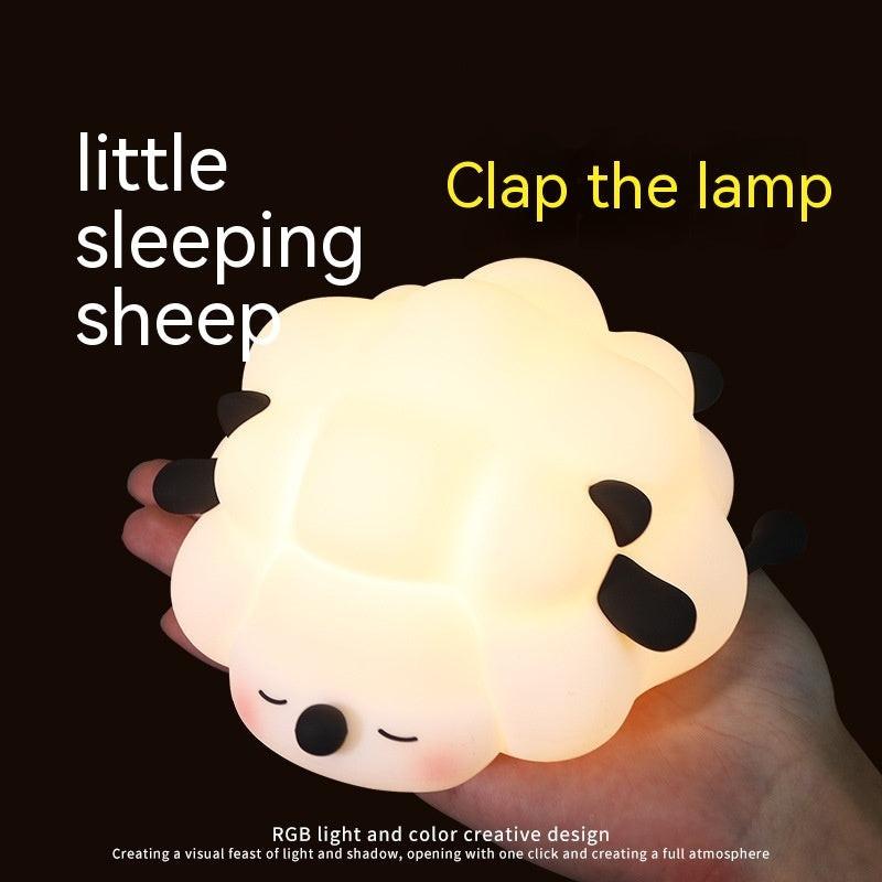 Cute Silicone Night Lights Sheep Cartoon Bedroom Lamp For Children's Room Decor Rechargeable Timing Dimming Sleep Night Light.