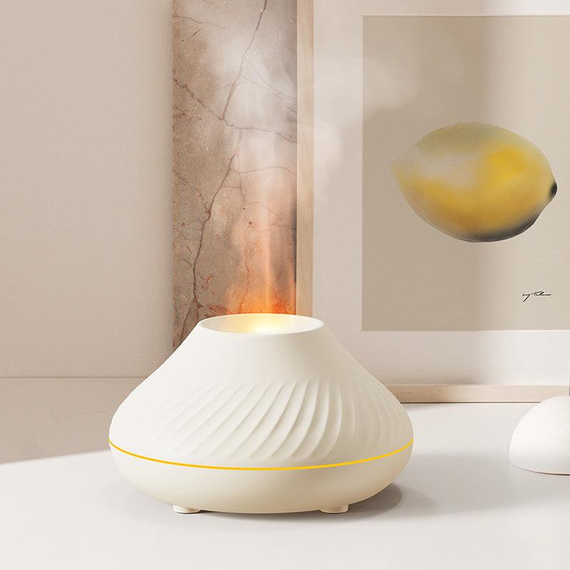 Newest RGB Flame Aroma Diffuser 130Ml 3d Colorful Flame Humidifier Fire Volcano Diffuser Flame.