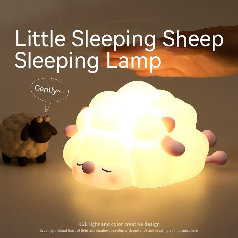 Cute Silicone Night Lights Sheep Cartoon Bedroom Lamp For Children's Room Decor Rechargeable Timing Dimming Sleep Night Light.