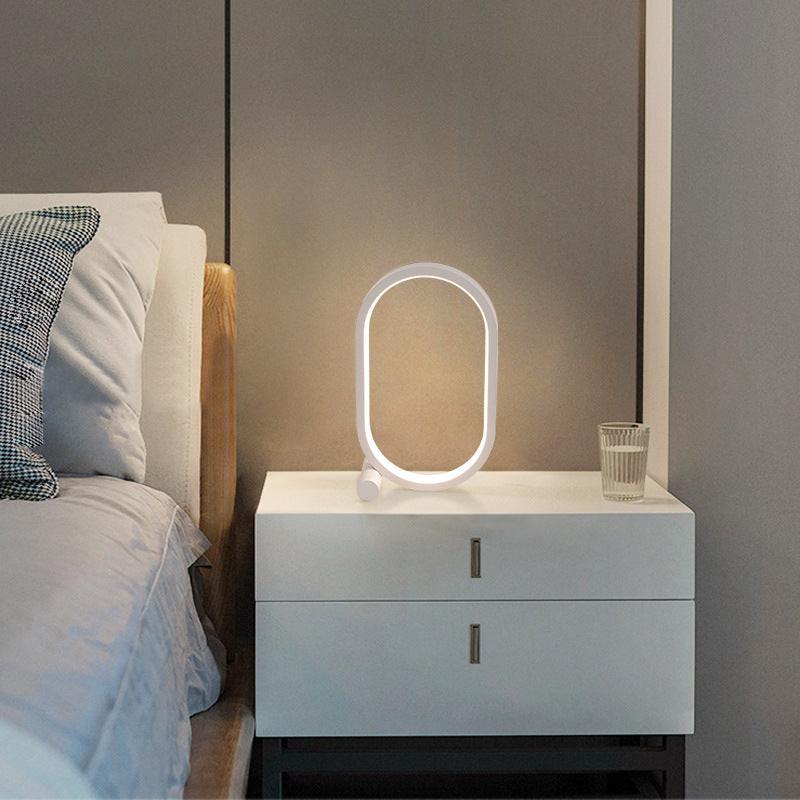Usb Plug-In Lamp Oval Acrylic Lamp Touch Control Dimmable Modern Simple Creative Night Lamp Bedside Reading Lamp Desk Table Led.