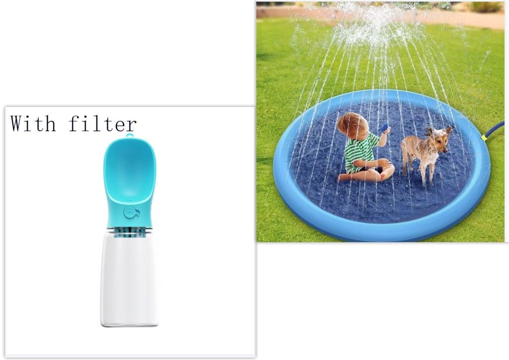 Non-Slip Splash Pad For Kids And Pet Dog Pool Summer Outdoor Water Toys Fun Backyard Fountain Play Mat.