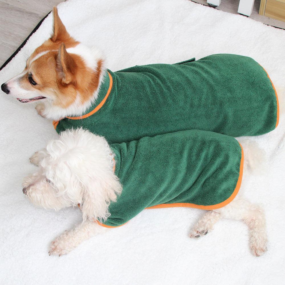 Absorbent Pet Bathrobe With Waist-wrapped Microfiber.