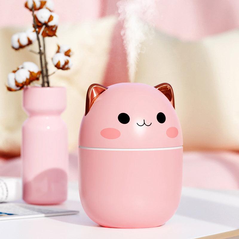 Air Humidifier Cute Cat Ultra-Silent USB Office Household Bedroom Car Aromatherapy Air Purifier With Led Cool Mist Spray.