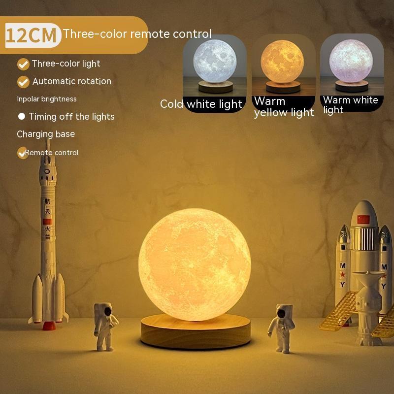 Creative 3D Magnetic Floating Levitating Moon Lamp Touch Control 3 Color Moon Light Lunar Night Light For Home Office Room Decor.