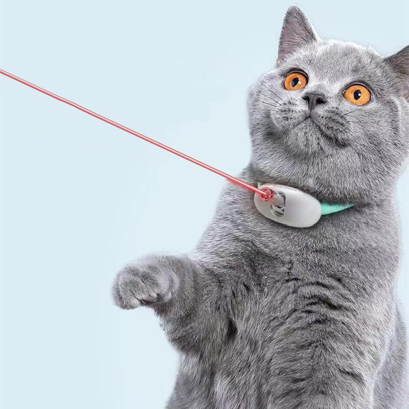 Automatic Cat Toy Smart Laser Teasing Cat Collar Electric USB Charging Kitten Amusing Toys Interactive Training Pet Items.