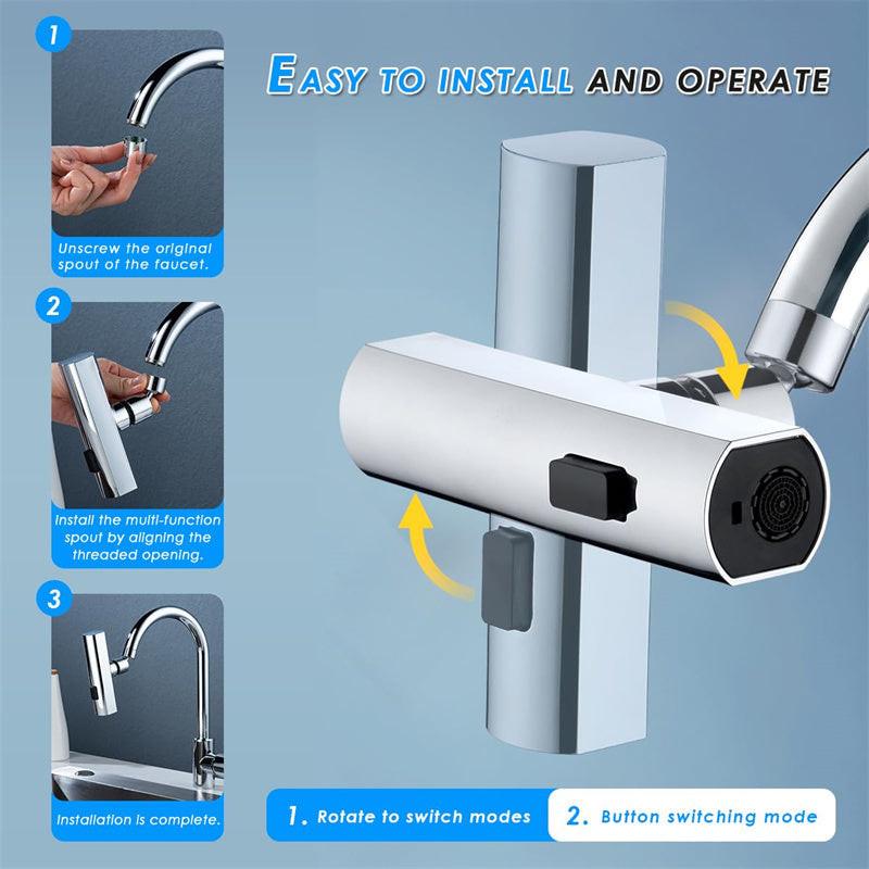 Kitchen Faucet Waterfall Outlet Splash Proof Universal Rotating Bubbler Multifunctional Water Nozzle Extension Kitchen Gadgets.