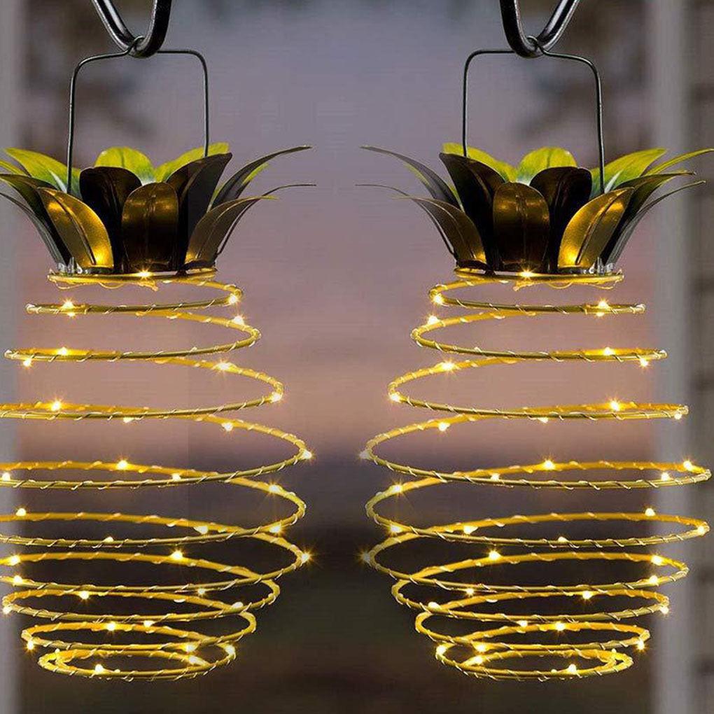 Outdoor Waterproof Garden Pineapple Solar Lights Path Lights Hanging Fairy Lights Solar Led Warm Fairy String Decor.