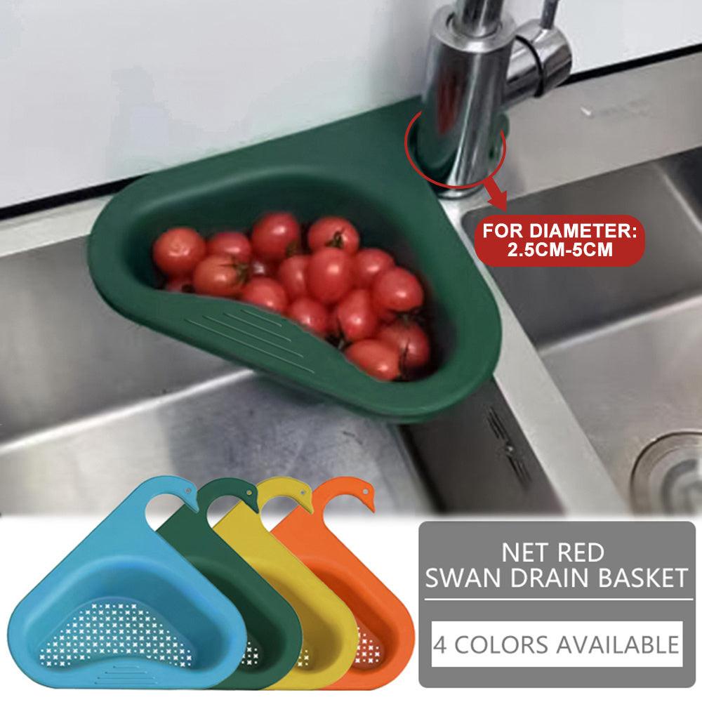 Household Sink Hanging Fruit And Vegetable Filter Water Drain Basket Kitchen Dry And Wet Separation Swan Drain Basket.