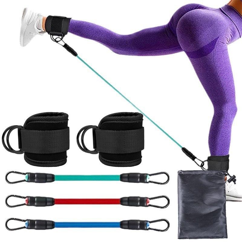Ankle Strap Resistance Bands Hip Leg Strength Pull Rope Fitness Elastic Training Home Yoga Pilate Crossfit Workout Gym Equipment.