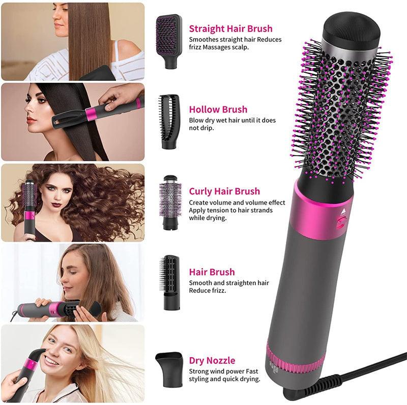 Professional 5 In 1 Hair Dryer Brush Dryer And Straightening Brush Electric Hair Styling Tool Automatic Hair Curler Beauty Supplies Gadgets.