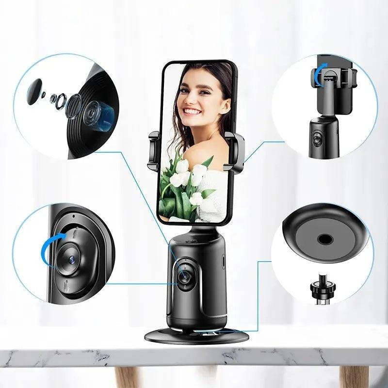 360 Auto Face Tracking Gimbal AI Smart Gimbal Face Tracking Auto Phone Holder For Smartphone Video Vlog Live Stabilizer Tripod.