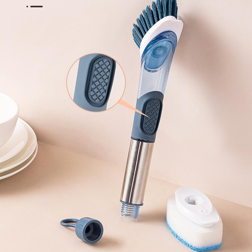 New Multifunctional Dish Brush Household Kitchen Oily Sponge Long Handle Cleaning Brush.