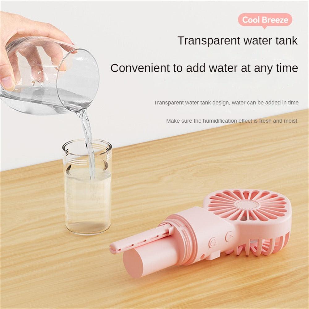 Strong Power Spray Humidification Small Mist Fan Humidification Usb Charging Portable Fan Icy And Refreshing Fan Water Supplement.