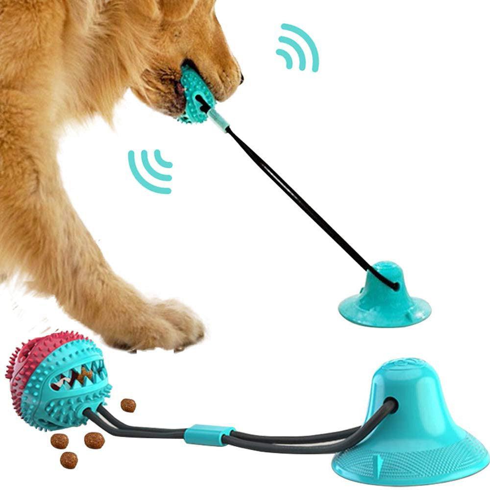 Dog Toys Silicon Suction Cup Tug Interactive Dog Ball Toy For Pet Chew Bite Tooth Cleaning Toothbrush Feeding Pet Supplies.