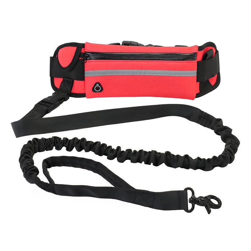 Hands Free Dog Leash Pet Walking And Training Belt With Shock Absorbing Bungee Leash For Up To 180lbs Large Dogs Phone Pocket And Water Bottle Holder.