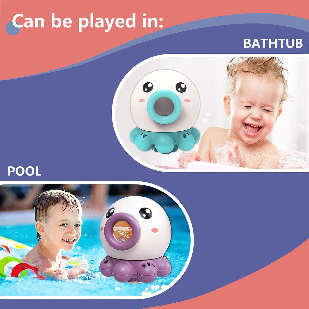 Octopus Fountain Bath Toy Water Jet Rotating Shower Bathroom Toy Summer Water Toys Sprinkler Beach Toys Kids Water Toys.