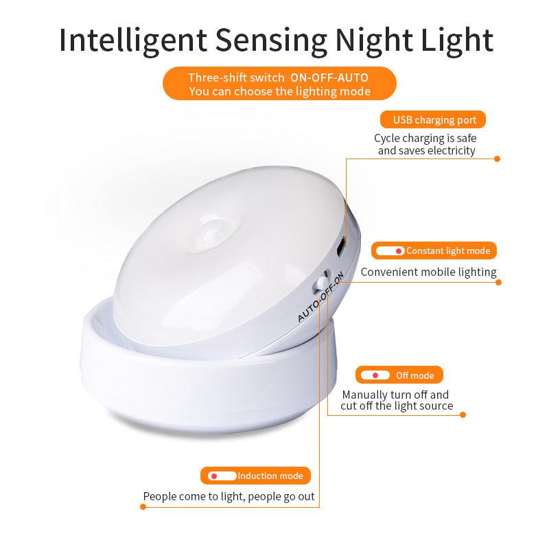 Rotating Human Body Sensor Light Corridor Garage Light Wardrobe Light Motion Sensor Night Light.