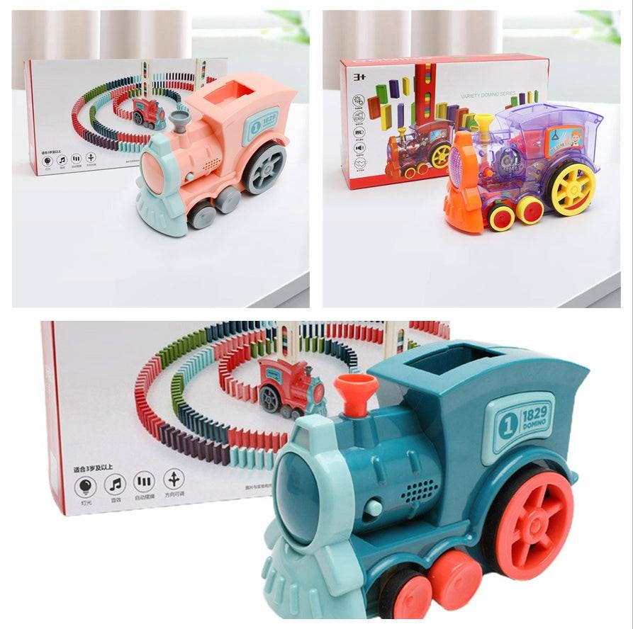 Domino Train Toys Baby Toys Car Puzzle Automatic Release Licensing Electric Building Blocks Train Toy.