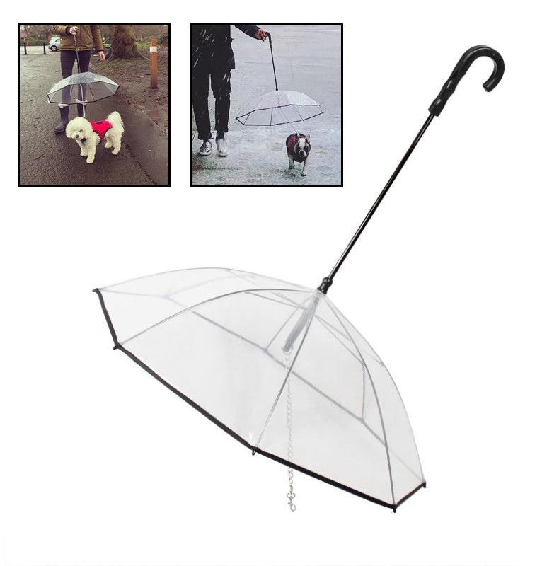 Dog's Transparent Umbrella With Traction Chain Removable Umbrella Pet Products.