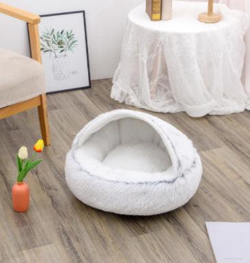 2 In 1 Dog And Cat Bed Pet Winter Bed Round Plush Warm Bed House Soft Long Plush Pets Bed Pet Products.