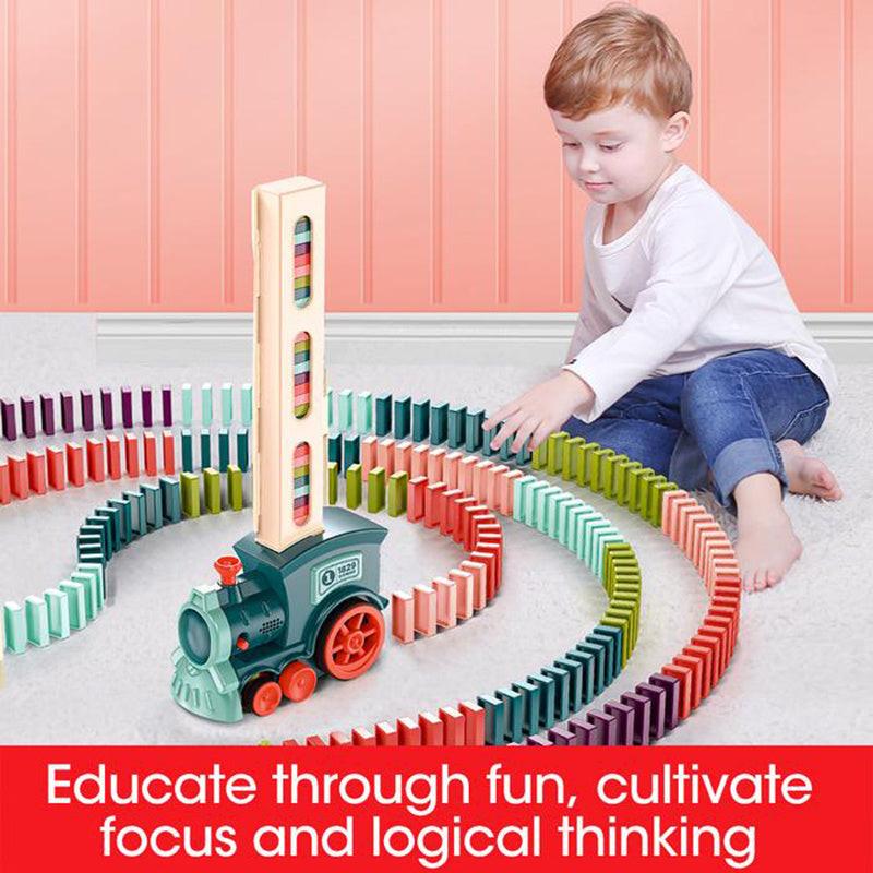 Domino Train Toys Baby Toys Car Puzzle Automatic Release Licensing Electric Building Blocks Train Toy.