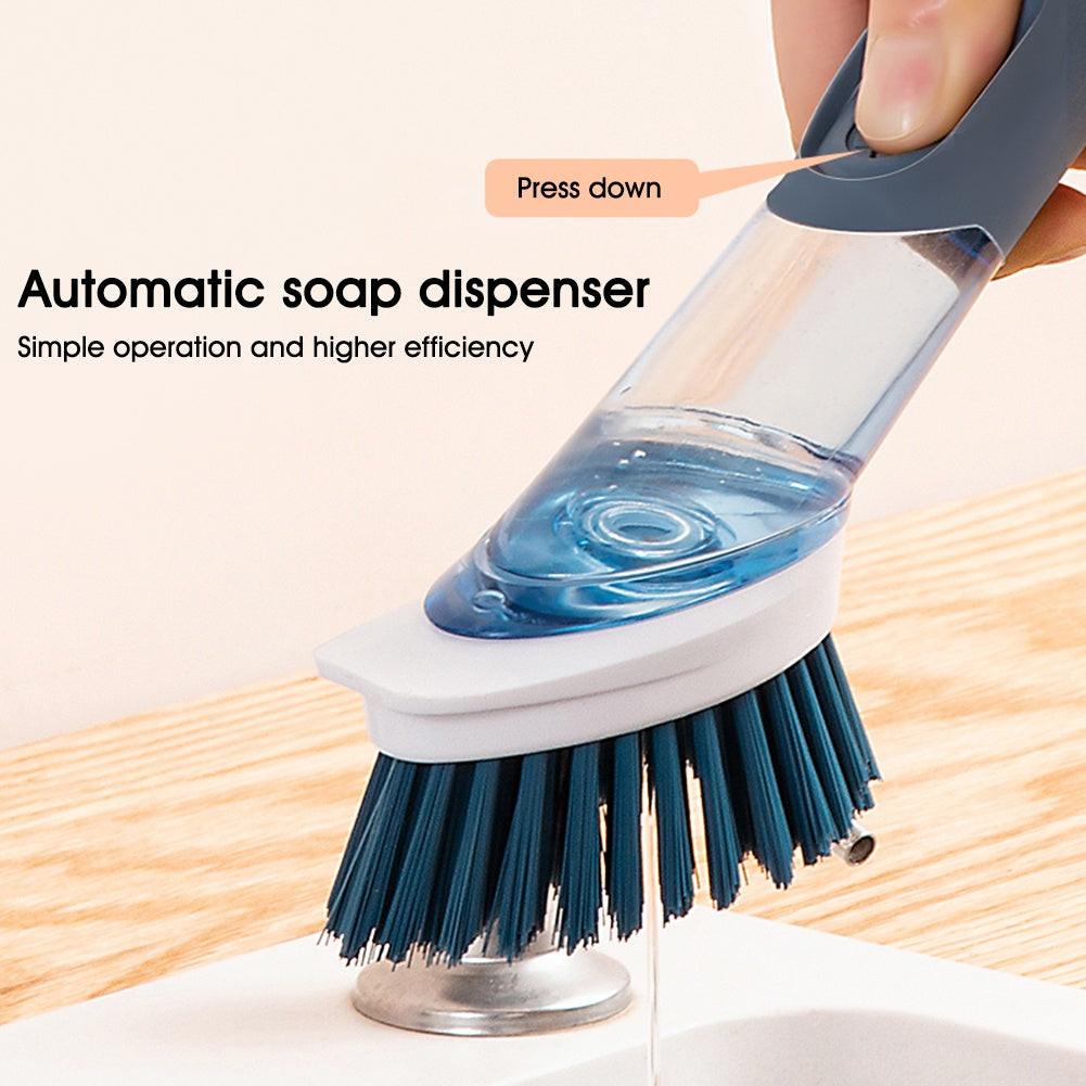 New Multifunctional Dish Brush Household Kitchen Oily Sponge Long Handle Cleaning Brush.