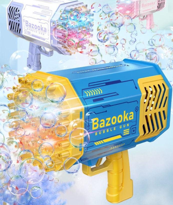 Bubble Gun Rocket 69 Holes Soap Bubbles Machine Gun Shape Automatic Blower With Light Toys For Kids Pomperos.